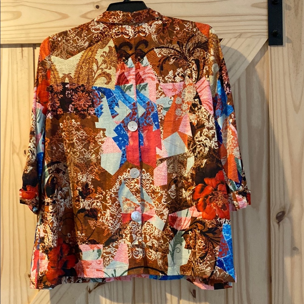 Ali Miles Multicolor Patchwork Blouse - image 4